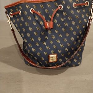 Dooney & Bourke Blue and Tan Shoulder Bag